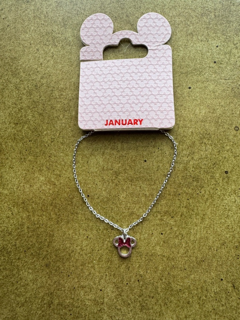 Disney January Silver Tone Bracelet with Minnie Mouse Charm - NWT